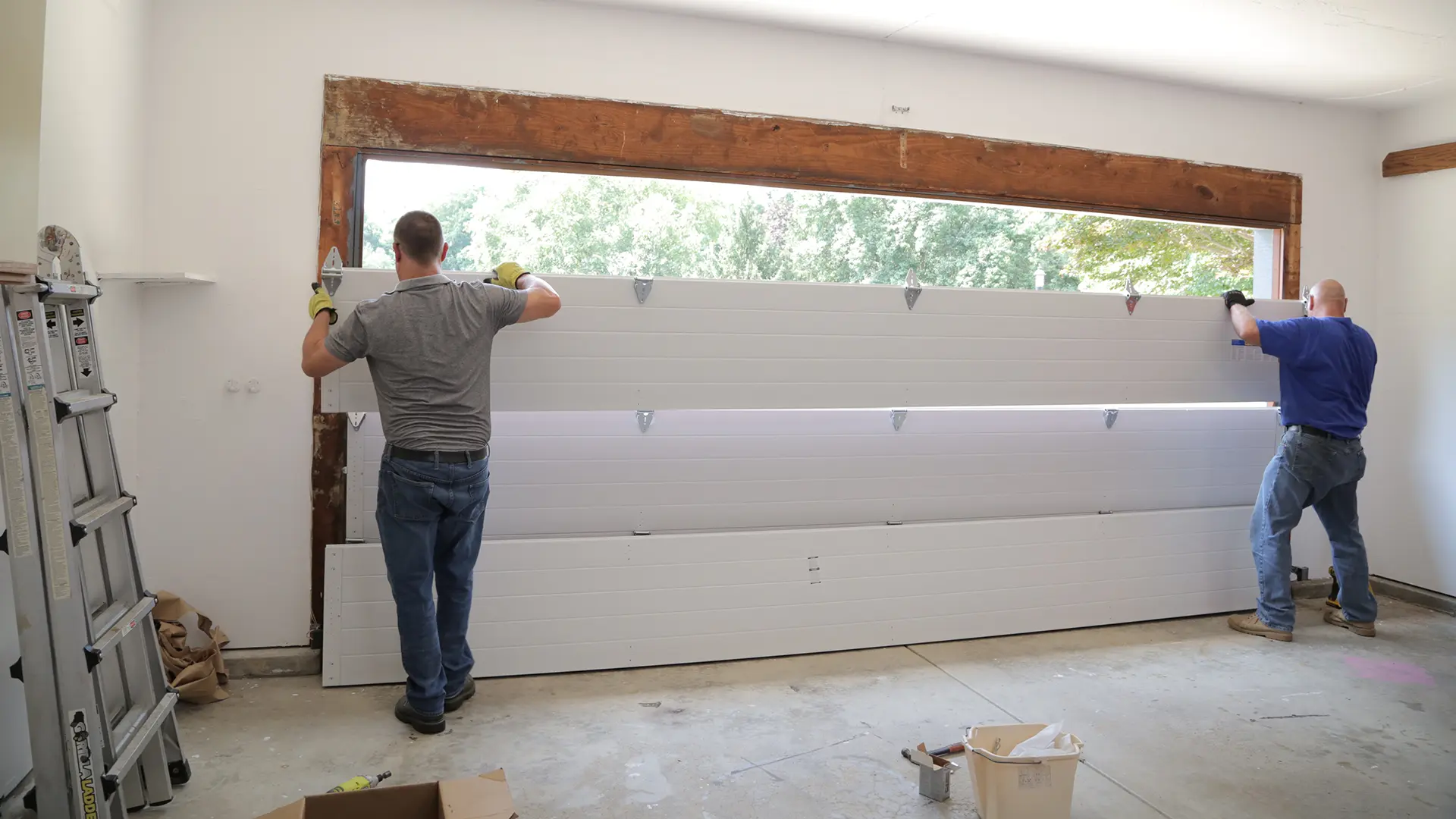 Garage door panel replacement detail